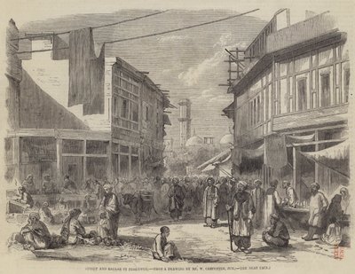 Calle y Bazar en Peshawur de William Carpenter